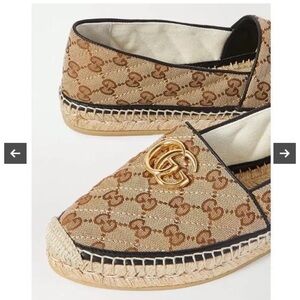 NEW Gucci marmont Espadrille Flats with Gold Logo